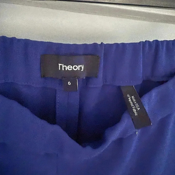 THEORY Womens 6 Basic Pull On Classic Crepe Sapphire Blue Pant Dressy Casual - Picture 3 of 6
